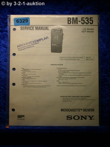Manuale servizio sony bm - manuale,