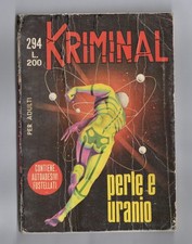 FUMETTO KRIMINAL N°294 PERLE E URANIO 1971 NO ADESIVI