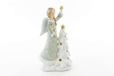 Angelo glitter verde con abete - con,