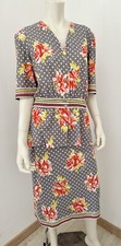 PIERRE  CARDIN Vintage 80’s Floral Matching Skirt Suit Viscose Elastic IT48-XL