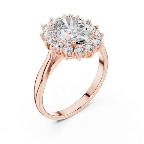 Anello solitario ovale