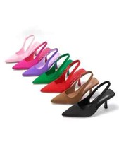 BLACK BEIGE PINK HIGH HEEL