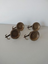 APPENDIABITI IN Ottone APPENDINO N°4 Pezzi ATTACCAPANNI VINTAGE 