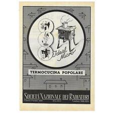 1942 * Pubblicità Originale Stufa "IDEAL - Termocucina Popolare" Bianco/Nero
