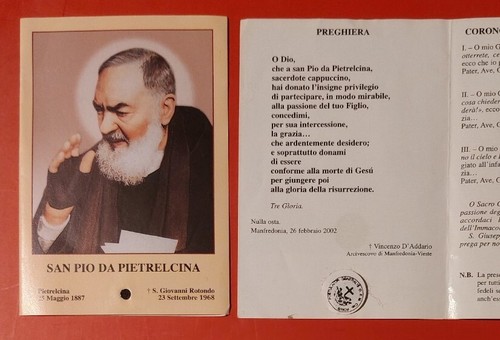 Santino reliquia san pio - santino,