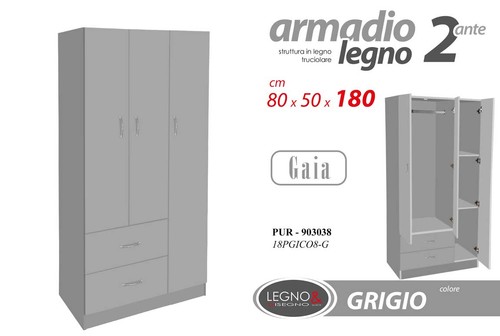 Armadio maxi ante - 2, cassetti