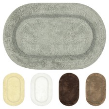 OLIVO.shop Tappeto Bagno Cotone, Tappeto Bagno Grande Antiscivolo, Ovale ARIEL