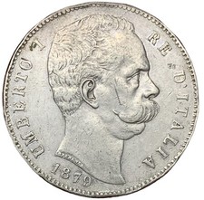 5 LIRE 1879 - ZECCA DI ROMA -