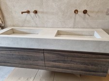 Lavabo bagno Doppio In Gres Porcellanato Beige 