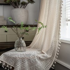 2 Panels Boho Crochet Curtains