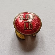 Vecchia Medaglia Spilla Gemello In Bronzo Smaltato SQF Buona Qualità Lotto Sc15