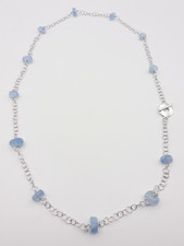 Collana acquamarina argento 925 chiusura a T gioiello donna catena