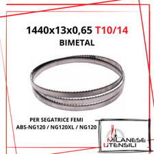 Lama a nastro 1440x13x0.65 T10/14 M42 per segatrice FEMI ABS-NG120 NG120XL NG120