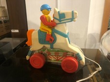 CHICCO VINTAGE ANNI 60 CAVALLO CON FANTINO Pull Toy EPOCA