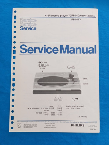 Philips 70fp140a record - hi-fi,