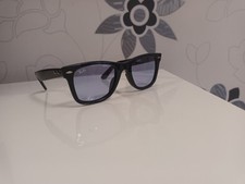 RAY BAN RB2140 52-22 901/64 WAYFARER BLACK ORIGINALE NERO LUCIDO LENTE AZZURRO 