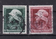 GERMANIA.3°REICH USATI DALLA SERIE 1935  GIORNATA EROI GRANDE GUERRA