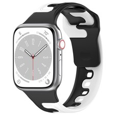 Per Apple Watch cinturino in silicone bicolore da 38 mm (nero + bianco)