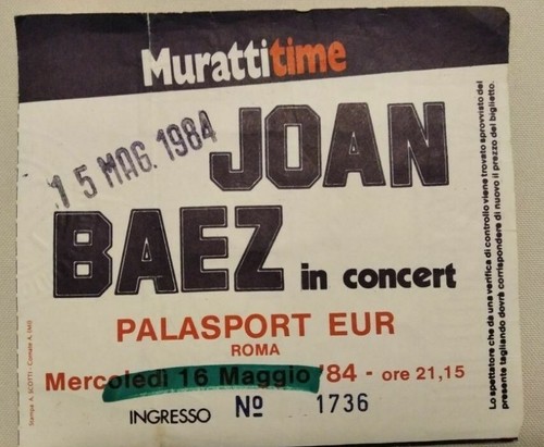 Joan baez raro biglietto del - joan,