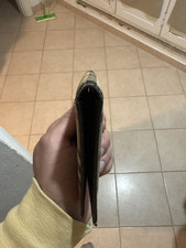 Burberry portafoglio uomo bi-fold in pelle senza portamonete beige Nuovo