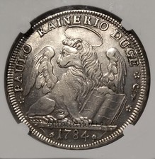 PAULO RAINERIO DUCE TALLERO PER IL LEVANTE 1784 MONETA ARGENTO VENEZIA NGC