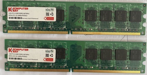 Memoria ram dimm 2gb 2x1gb - -,
