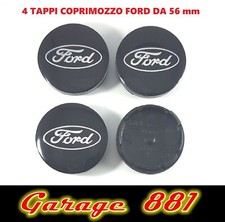 TAPPI COPPRIMOZZO FORD NERI DIAMETRO 56 mm BORCHIE PER CERCHI IN LEGA