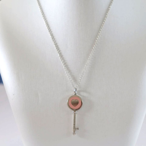 Collana chiave cuore - , argento