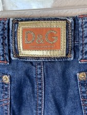 Y2K Dolce&Gabbana Denim Jeans D&G Flare Low Rise Distressed Women Sz 6 Vtg 90s