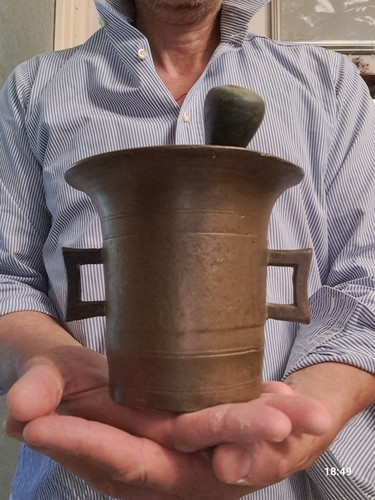 Antico mortaio bronzo ottone - mortaio,