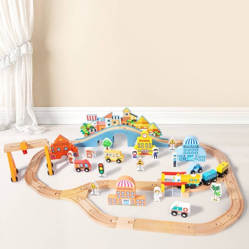 Set trenino elettrico legno - set, in