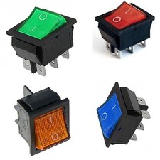 INTERRUTTORE BIPOLARE LUMINOSO deviatore a bilanciere 15A 230V CONF. 1-2-5-10 Pz