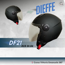 CASCO JET DIEFFE DF21  MATT BLACK  TG.L