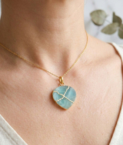 Acquamarina kintsugi art - kintsugi,