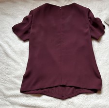 Top in pura seta bordeaux con