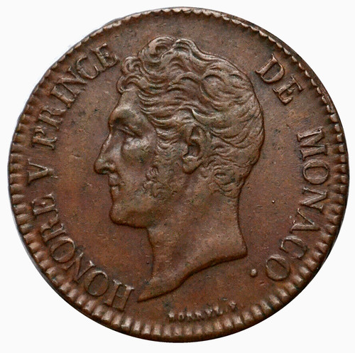 Monaco centimes 1837 rame xf - centimes,