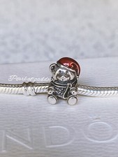 Autentico Charm Pandora Orso di Babbo Natale con Confezione Regalo