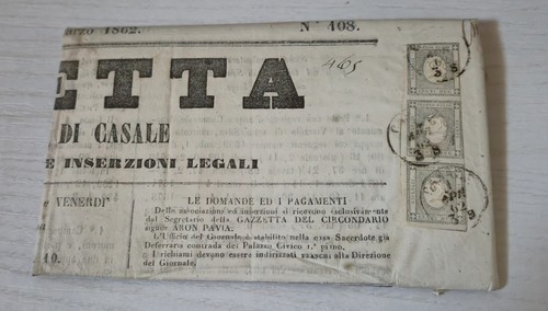 Fascia giornale 1862 - ​fascia,