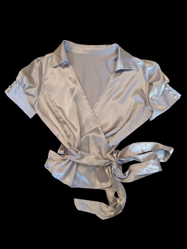Camicia incrociata satin di - incrociata, in