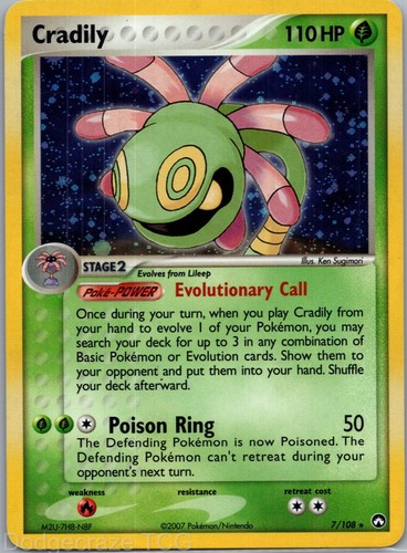 Cradily 108 holo rare power - cradily, 7/108