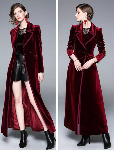 Cappotto donna lungo borgogna - donna,