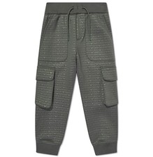 Pantaloni tuta cargo Emporio Armani Junior bambino stampa logo all over - 6 anni