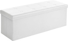 Cassapanca Contenitore 120L, Pouf Contenitore, Panca Poggiapiedi Pieghevole, Cap