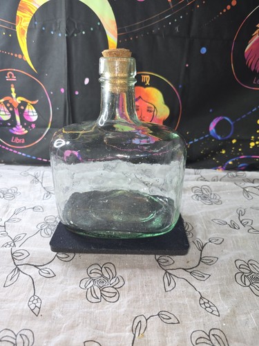 Antique hand made glass - glass, bottle
