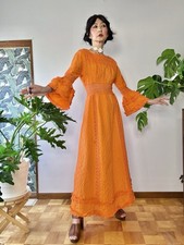 Abito da sposa messicano anni 60 cotone uncinetto pizzo manica a campana abito Frida XS/S