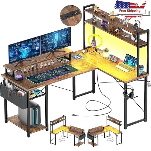 Scrivania led forma l - scrivania, con