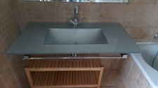 Lavabo vetro, Lavandino Vetro 105X68, compreso miscelatore e sifone 