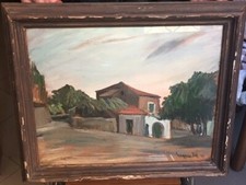 PAESAGGIO DI MASSALUBRENSE - firmato EUGENIO VITI olio su cartone anni '40