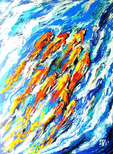 Koi fish paesaggio marino - paesaggio,