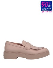 Scarpe mocassino SANTONI in pelle US6 UK3 EU36 con frange Made in Italy